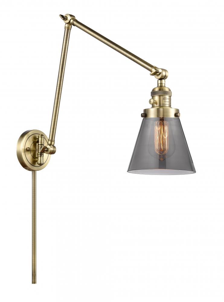 Cone - 1 Light - 8 inch - Antique Brass - Swing Arm