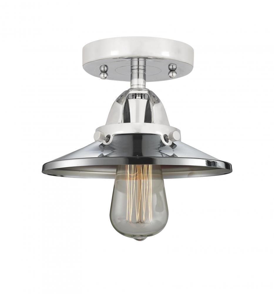 Railroad - 1 Light - 8 inch - Polished Chrome - Semi-Flush Mount