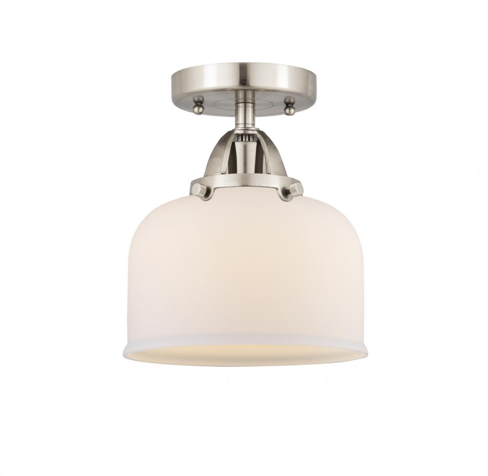 Bell - 1 Light - 8 inch - Brushed Satin Nickel - Semi-Flush Mount