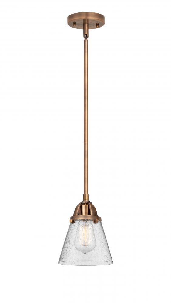 Cone - 1 Light - 6 inch - Antique Copper - Cord hung - Mini Pendant