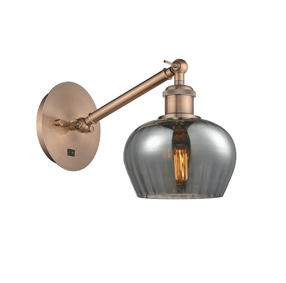 Fenton - 1 Light - 7 inch - Antique Copper - Adjustable Sconce