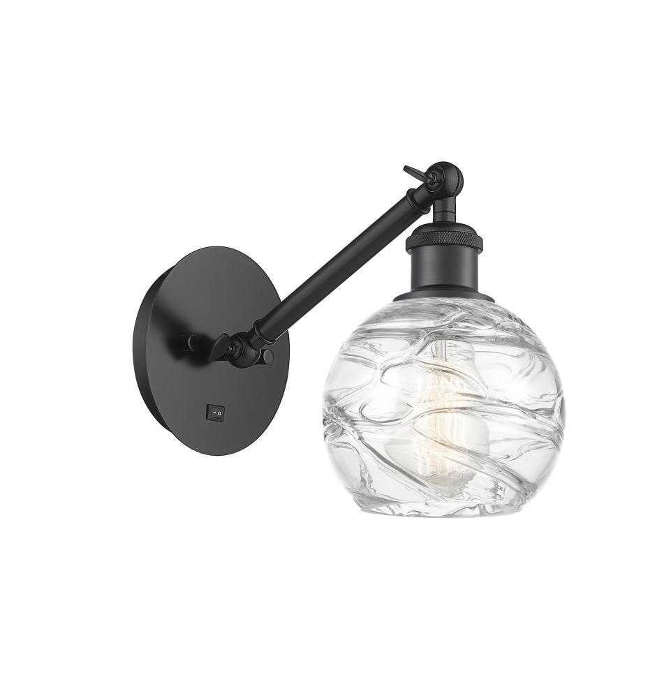 Athens Deco Swirl - 1 Light - 6 inch - Matte Black - Adjustable Sconce