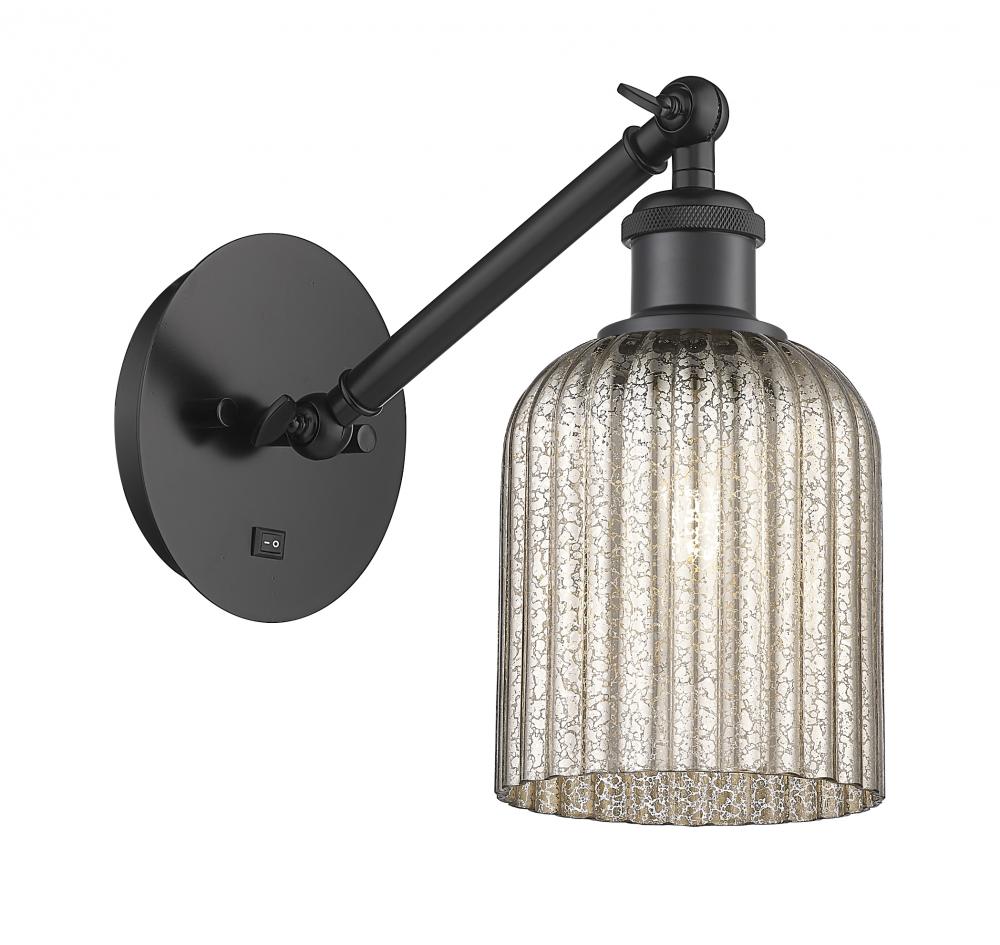Bridal Veil - 1 Light - 5 inch - Matte Black - Adjustable Sconce