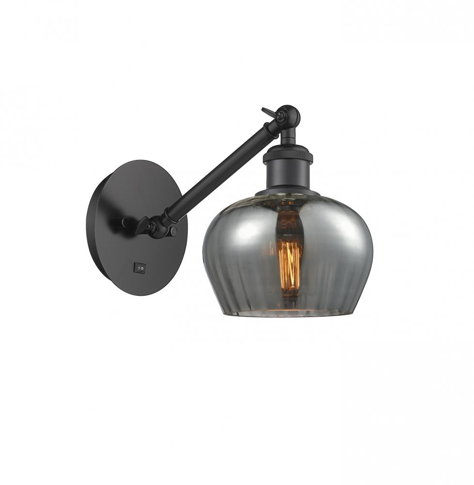 Fenton - 1 Light - 7 inch - Matte Black - Adjustable Sconce