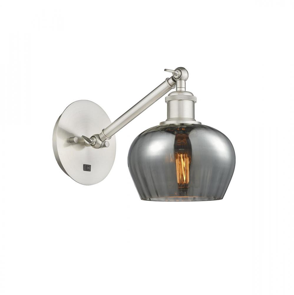 Fenton - 1 Light - 7 inch - Brushed Satin Nickel - Adjustable Sconce