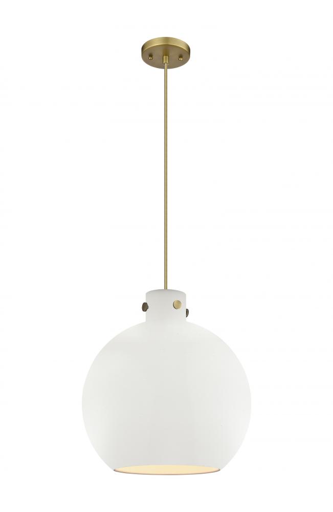 Newton Sphere - 1 Light - 16 inch - Brushed Brass - Cord hung - Pendant