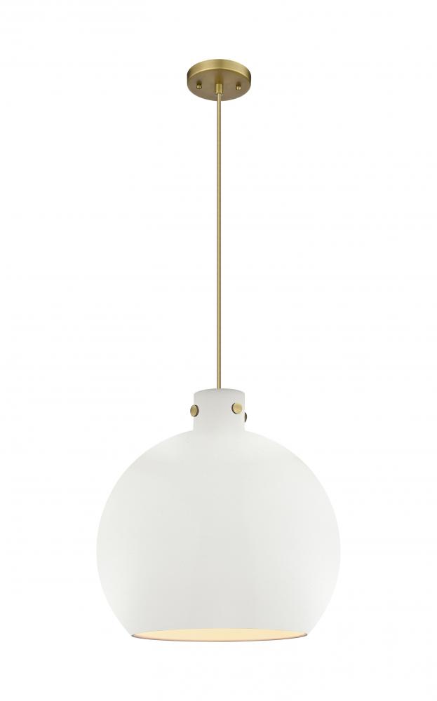 Newton Sphere - 1 Light - 18 inch - Brushed Brass - Cord hung - Pendant