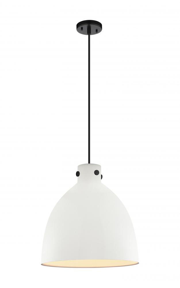 Newton Bell - 1 Light - 16 inch - Matte Black - Cord hung - Pendant