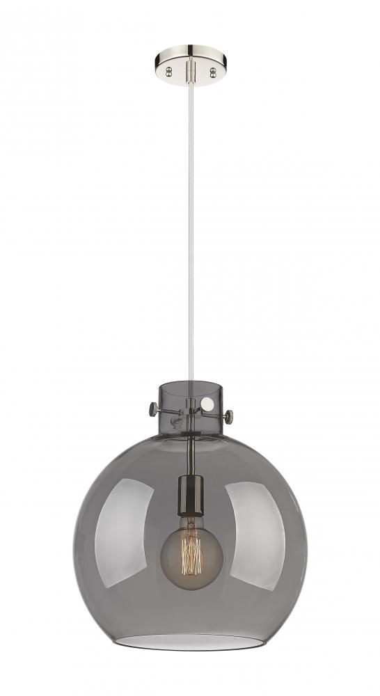 Newton Sphere - 1 Light - 14 inch - Polished Nickel - Cord hung - Pendant