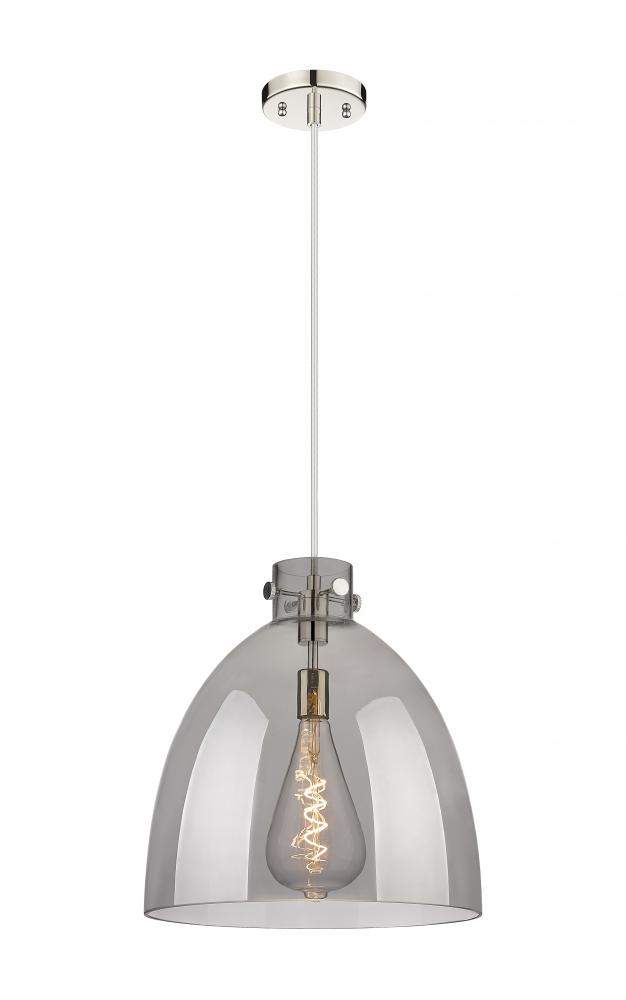 Newton Bell - 1 Light - 16 inch - Polished Nickel - Cord hung - Pendant