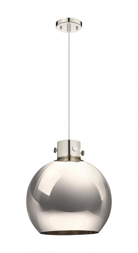 Newton Sphere - 1 Light - 14 inch - Polished Nickel - Cord hung - Pendant