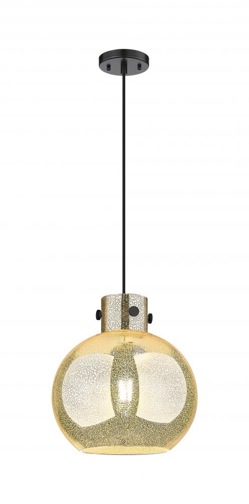 Newton Sphere - 1 Light - 12 inch - Matte Black - Cord hung - Mini Pendant