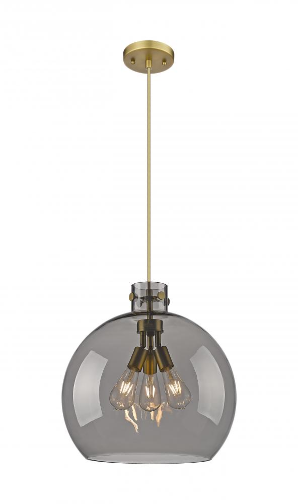 Newton Sphere - 3 Light - 18 inch - Brushed Brass - Cord hung - Pendant