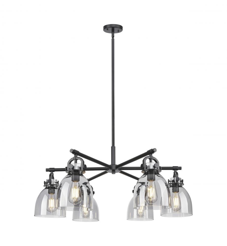 Newton Bell - 6 Light - 26 inch - Satin Nickel - Chandelier