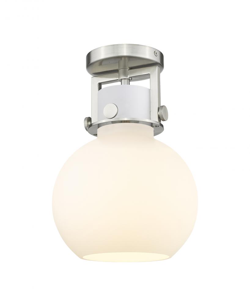 Newton Sphere - 1 Light - 8 inch - Satin Nickel - Flush Mount