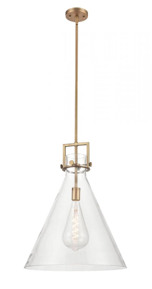 Newton Cone - 1 Light - 18 inch - Polished Nickel - Cord hung - Pendant