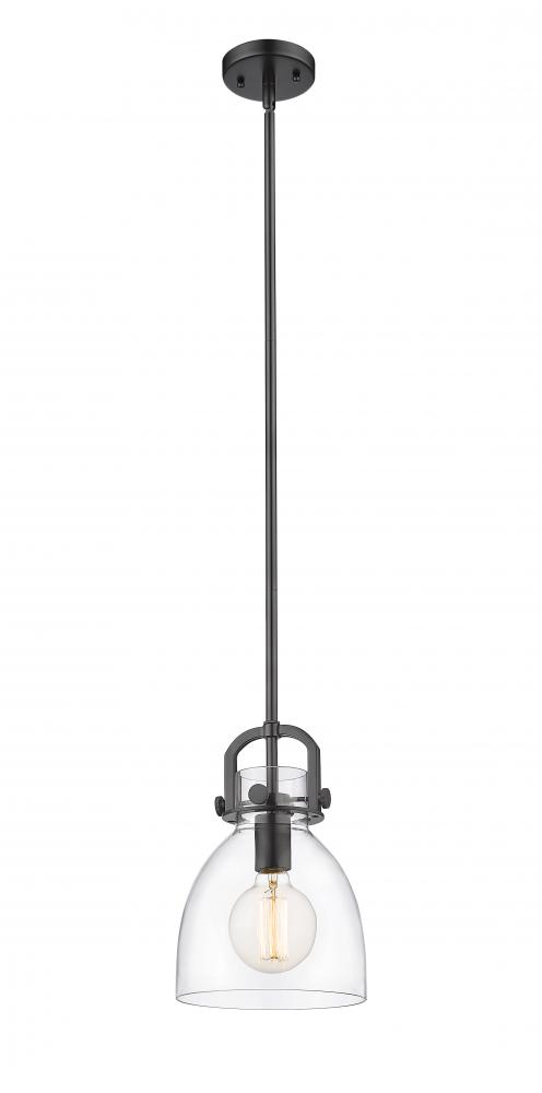Newton Bell - 1 Light - 8 inch - Matte Black - Cord hung - Mini Pendant