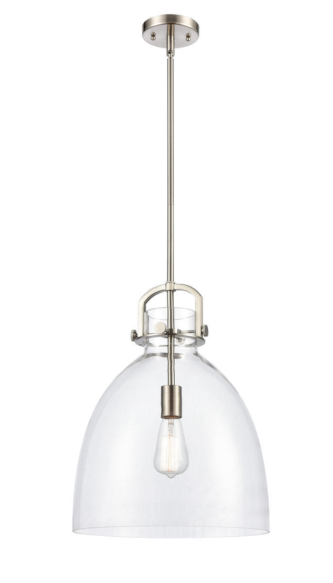 Newton Bell - 1 Light - 14 inch - Polished Nickel - Cord hung - Pendant