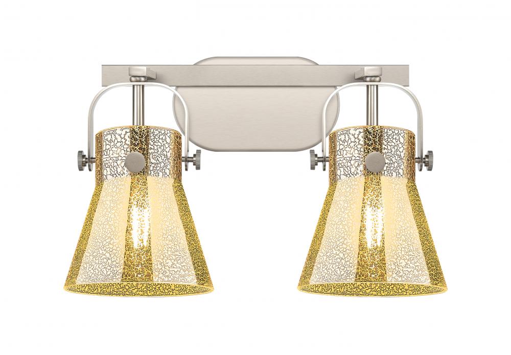 Pilaster II Cone - 2 Light - 17 inch - Satin Nickel - Bath Vanity Light