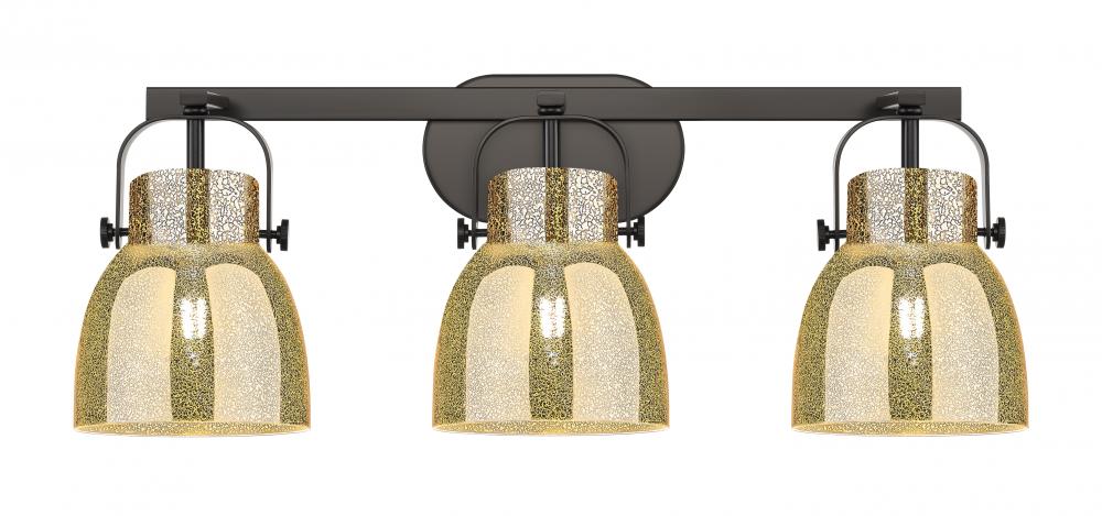 Pilaster II Bell - 3 Light - 27 inch - Matte Black - Bath Vanity Light