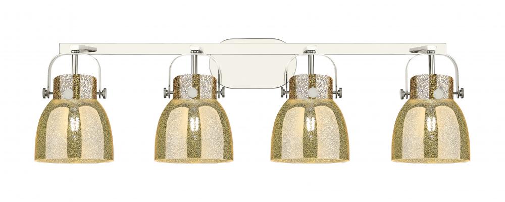 Pilaster II Bell - 4 Light - 37 inch - Polished Nickel - Bath Vanity Light