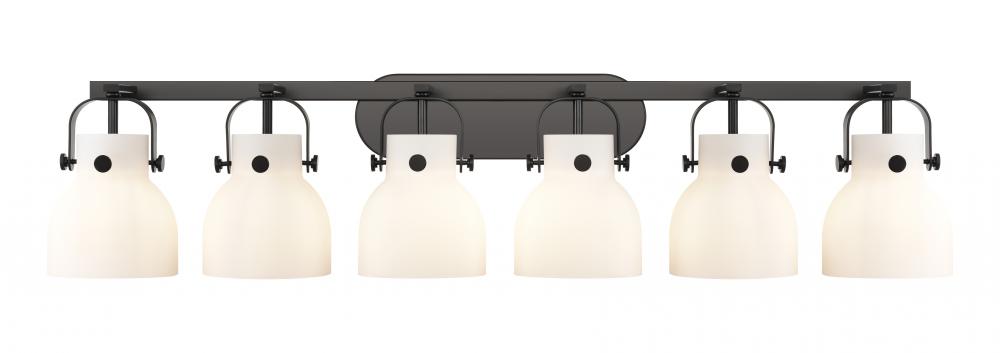 Pilaster II Bell - 6 Light - 46 inch - Matte Black - Bath Vanity Light
