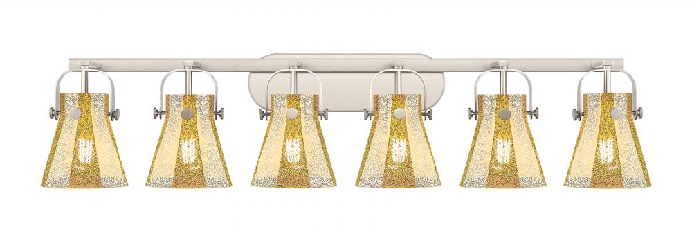 Pilaster II Cone - 6 Light - 46 inch - Satin Nickel - Bath Vanity Light