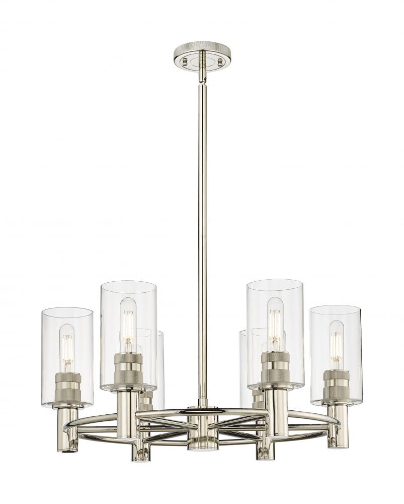 Crown Point - 6 Light - 24 inch - Polished Nickel - Chandelier
