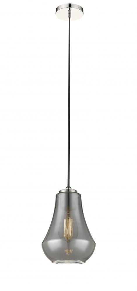 Fairfield - 1 Light - 7 inch - Polished Nickel - Cord hung - Mini Pendant