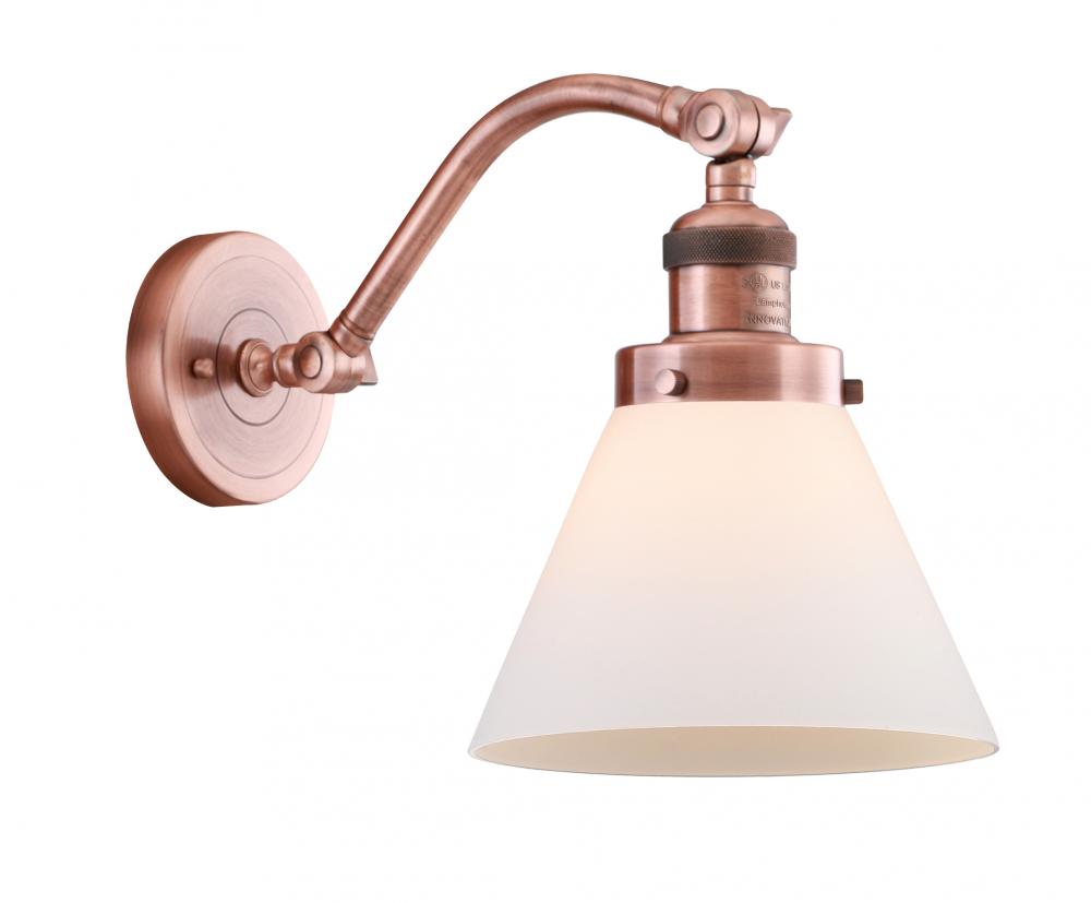 Cone - 1 Light - 8 inch - Antique Copper - Adjustable Sconce