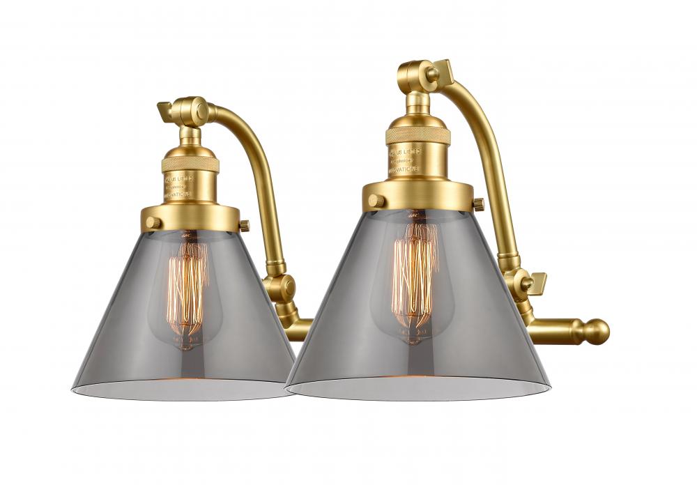 Cone - 2 Light - 18 inch - Satin Gold - Adjustable Bath Vanity Light