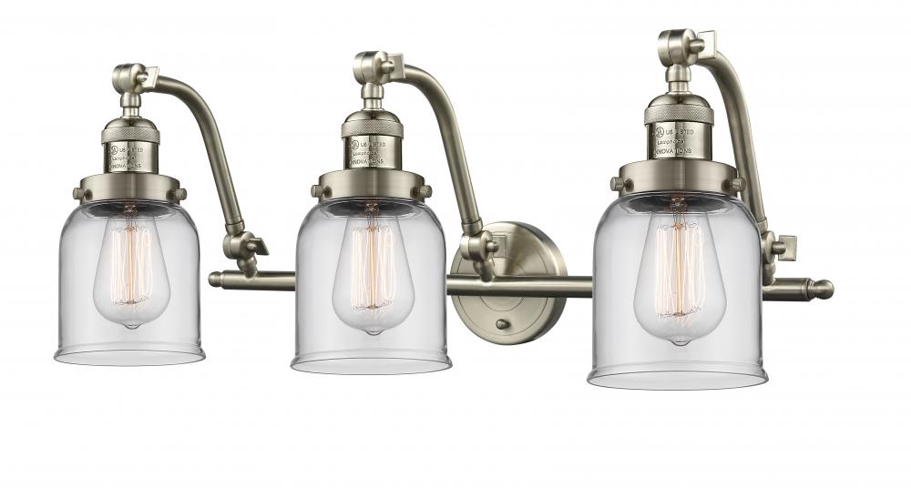 Bell - 3 Light - 28 inch - Brushed Satin Nickel - Adjustable Bath Vanity Light