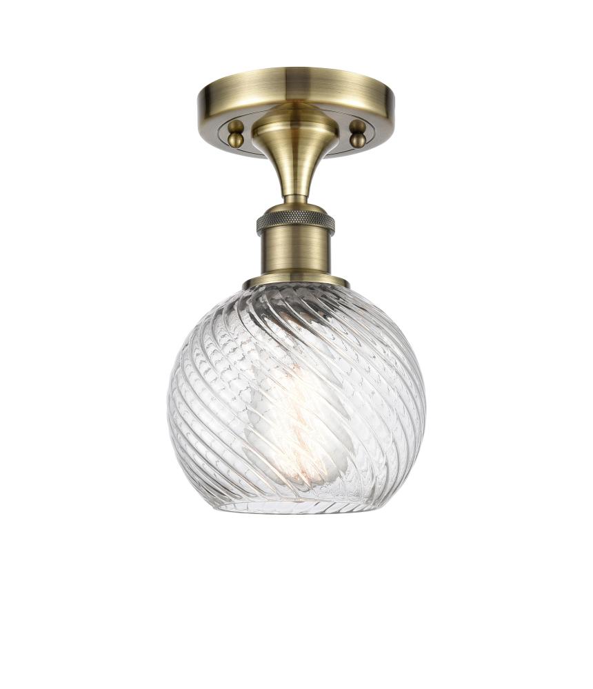 Twisted Swirl 1 Light Semi-Flush Mount part of the Ballston Collection