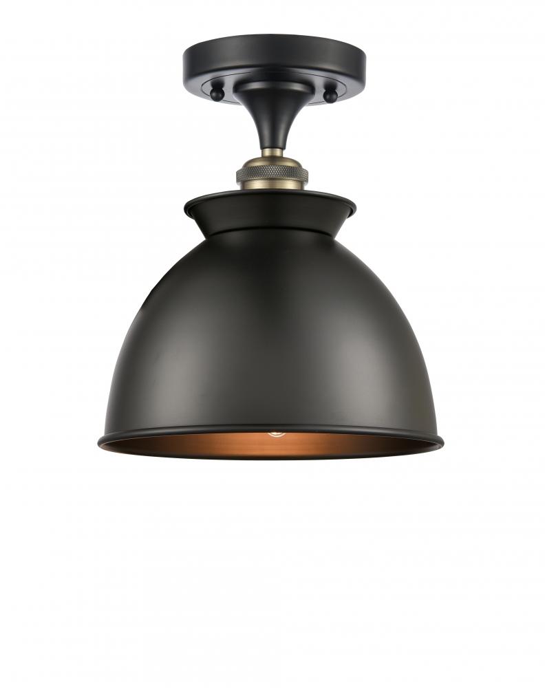 Adirondack - 1 Light - 8 inch - Black Antique Brass - Semi-Flush Mount