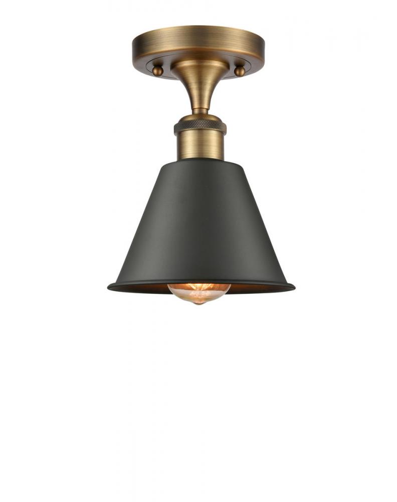 Smithfield - 1 Light - 7 inch - Brushed Brass - Semi-Flush Mount