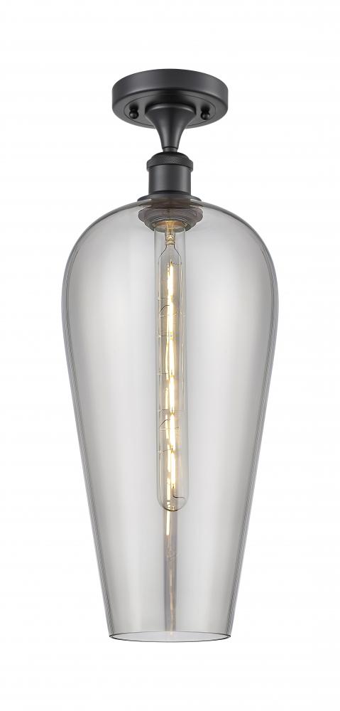 Chelsea - 1 Light - 8 inch - Matte Black - Semi-Flush Mount
