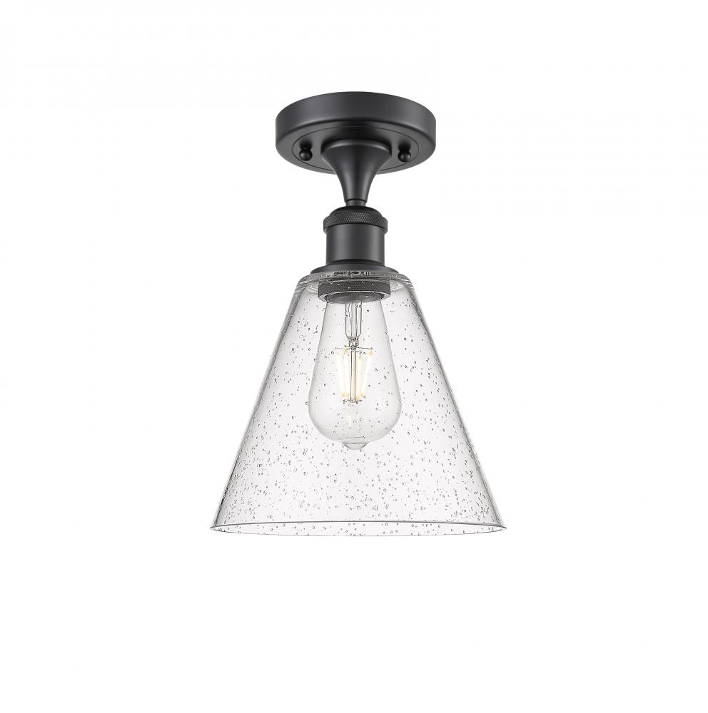 Berkshire - 1 Light - 8 inch - Matte Black - Semi-Flush Mount