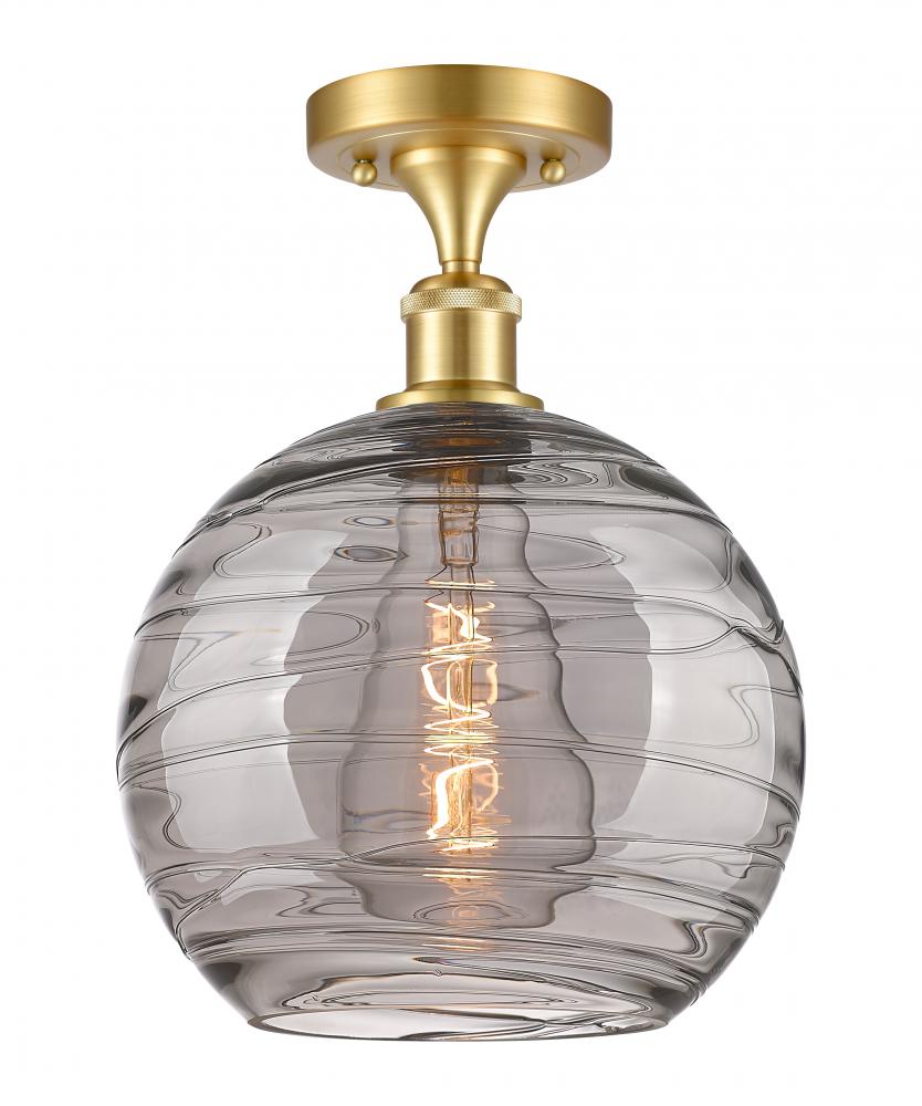 Athens Deco Swirl - 1 Light - 10 inch - Satin Gold - Semi-Flush Mount