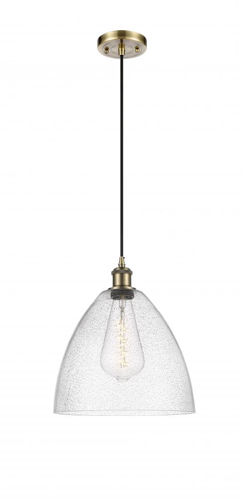 Bristol - 1 Light - 12 inch - Antique Brass - Cord hung - Mini Pendant