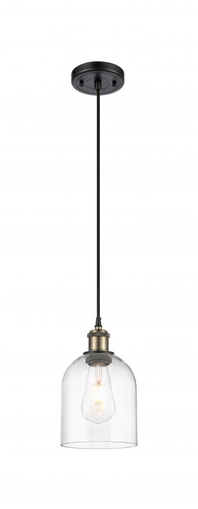 Bella - 1 Light - 6 inch - Black Antique Brass - Cord hung - Mini Pendant