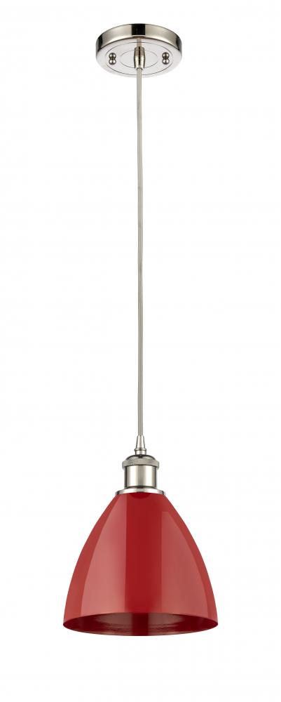 Plymouth - 1 Light - 8 inch - Polished Nickel - Cord hung - Mini Pendant