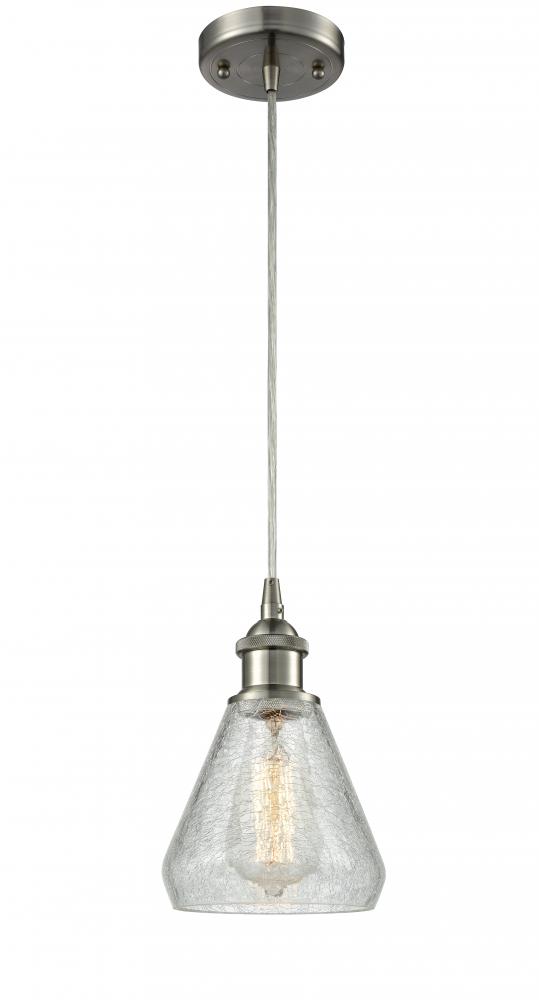 Conesus - 1 Light - 6 inch - Brushed Satin Nickel - Cord hung - Mini Pendant