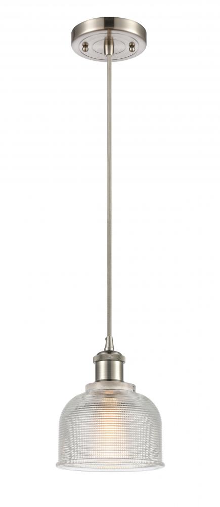 Dayton - 1 Light - 6 inch - Brushed Satin Nickel - Cord hung - Mini Pendant