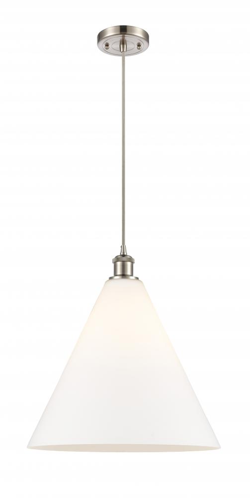 Berkshire - 1 Light - 16 inch - Brushed Satin Nickel - Cord hung - Pendant