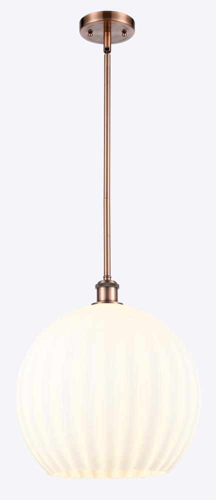 White Venetian - 1 Light - 14 inch - Antique Copper - Pendant