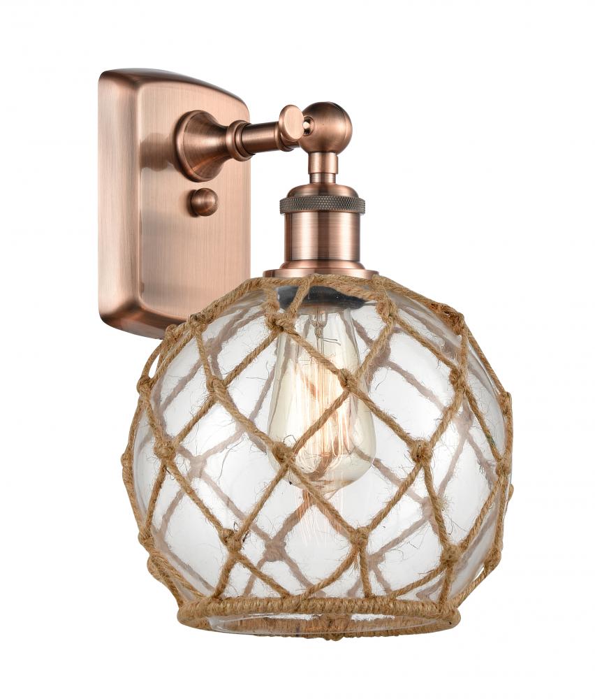 Farmhouse Rope - 1 Light - 8 inch - Antique Copper - Sconce