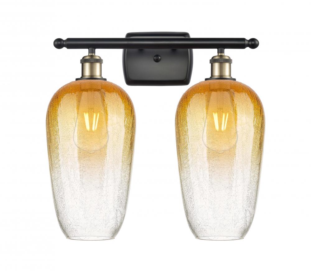Brookhaven Flute - 2 Light - 17 inch - Black Antique Brass - Bath Vanity Light