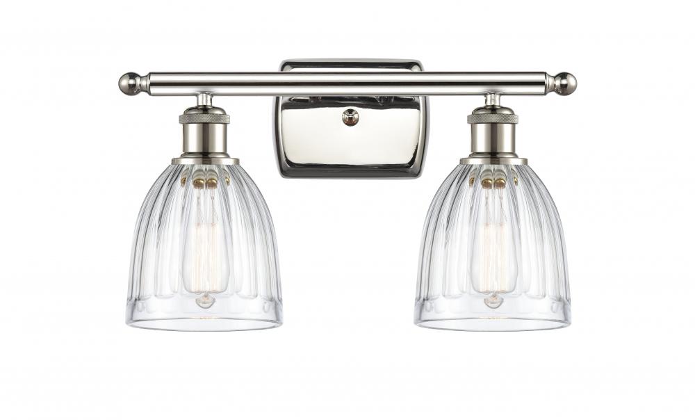 Brookfield - 2 Light - 16 inch - Polished Nickel - Bath Vanity Light