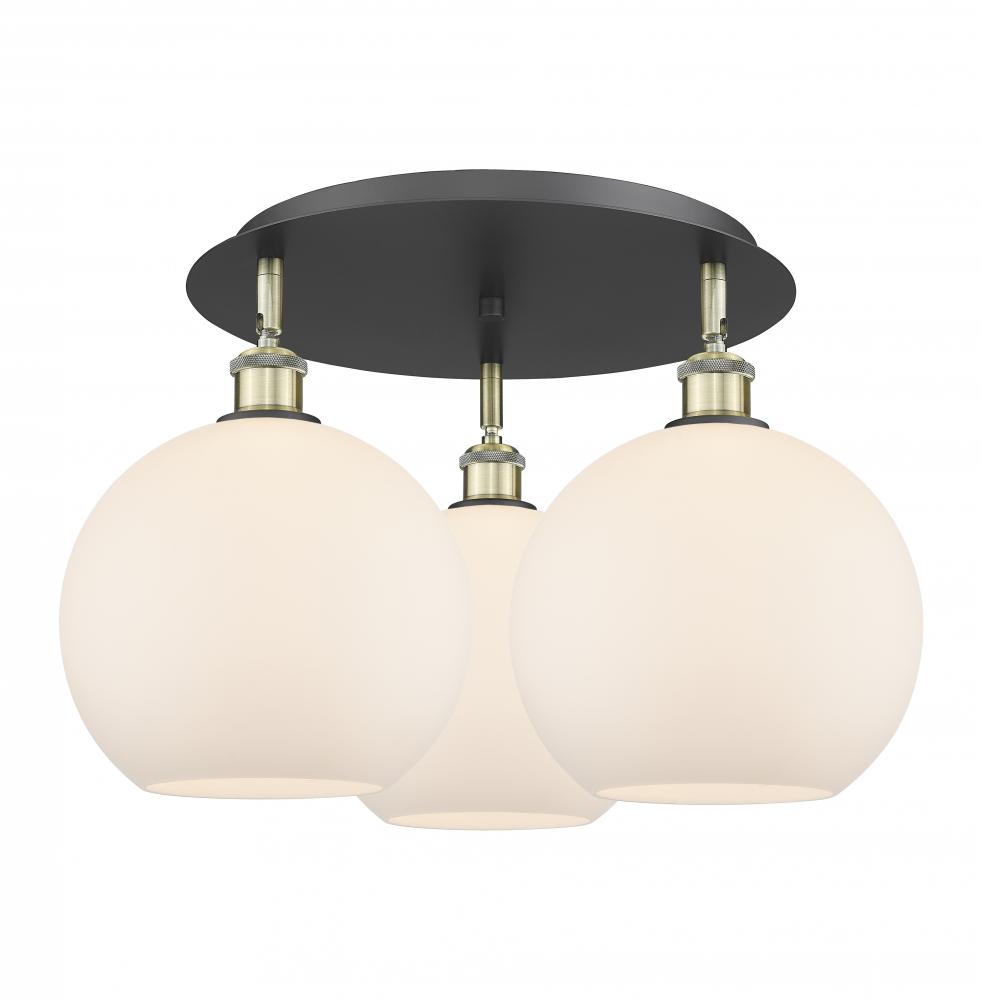 Athens - 3 Light - 22 inch - Black Antique Brass - Semi-Flush Mount