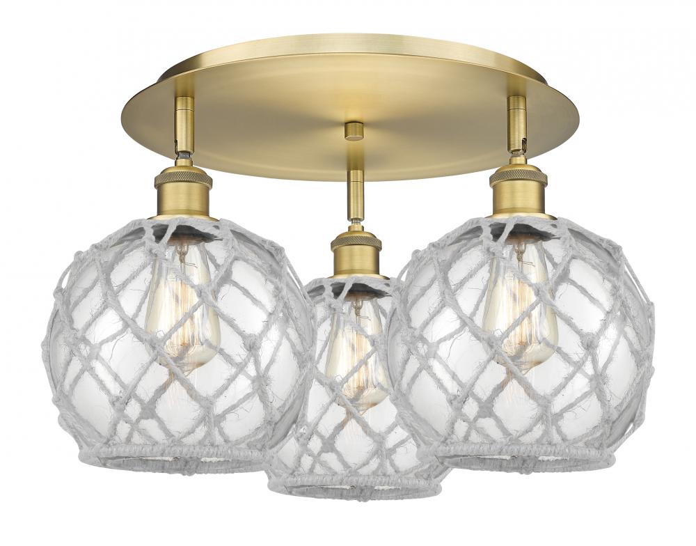Farmhouse Rope - 3 Light - 20 inch - Brushed Brass - Flush Mount